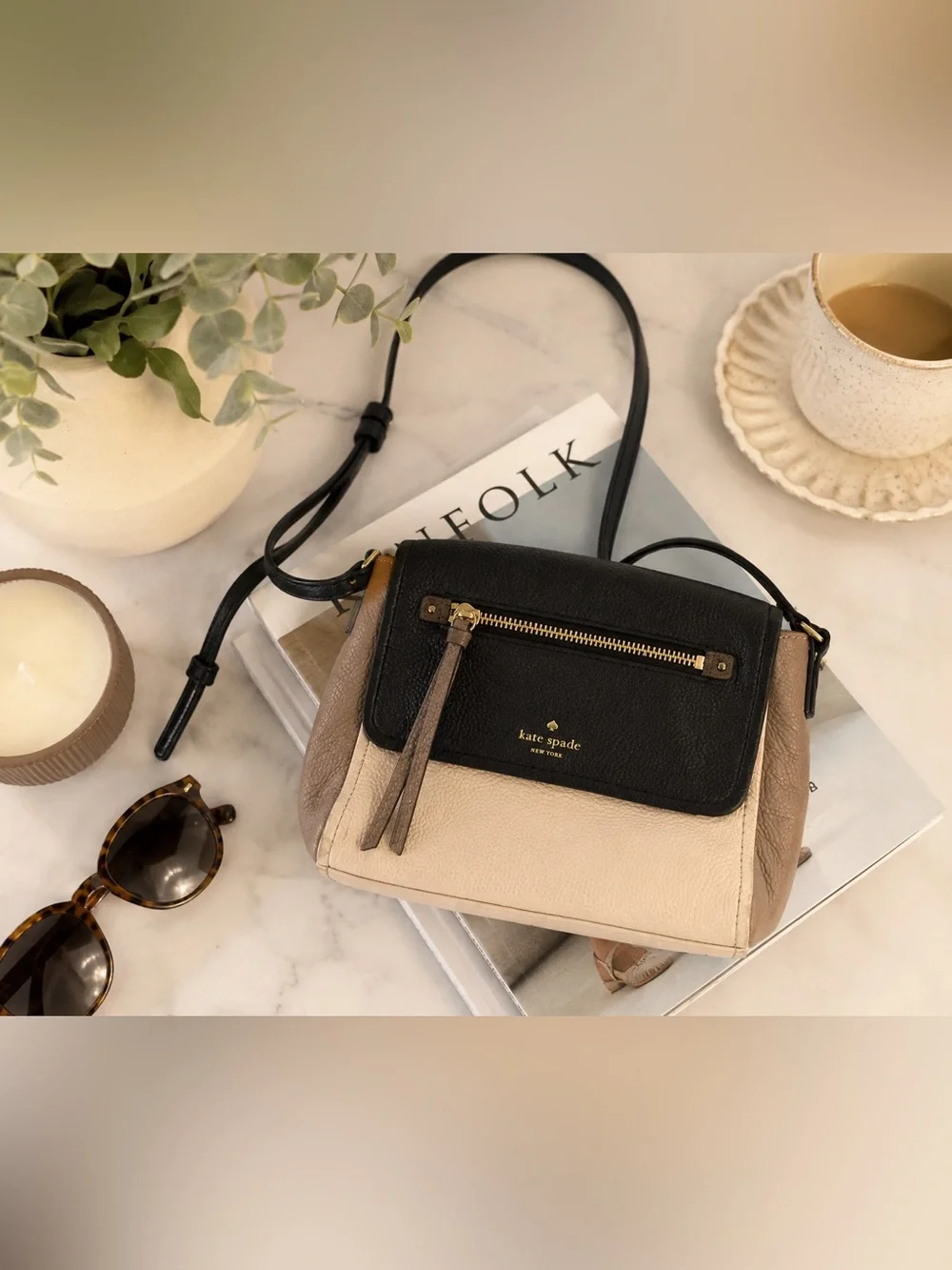 Kate Spade New York Cobble Hill Colorblock Pebbled Leather Crossbody Bag